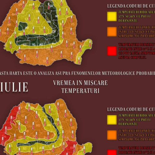 Temperaturile maxime pentru weekendul 6 - 7 iulie