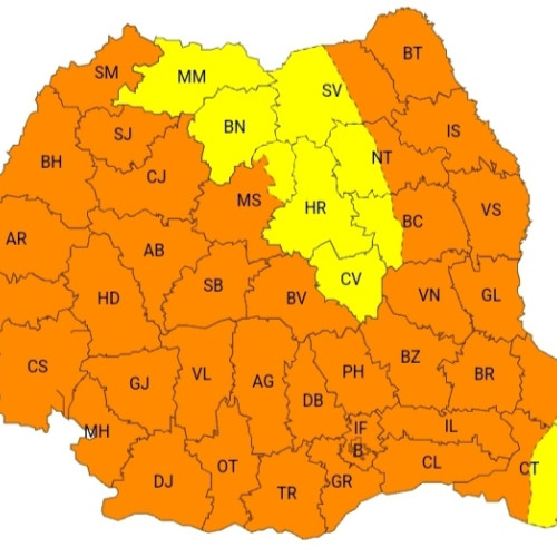 Cod galben și cod portocaliu de val de căldură pe 12 iulie