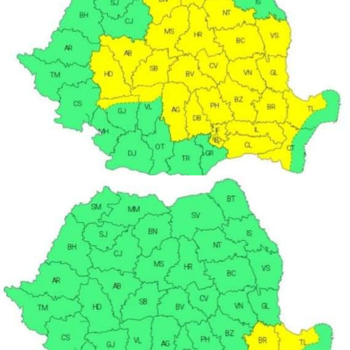 Cod galben de vreme severă, 21 iulie 2024