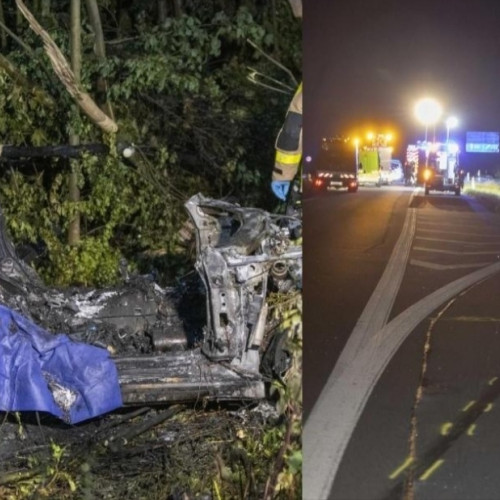 Accident tragic pe autostrada A44: Doi oameni au murit carbonizați