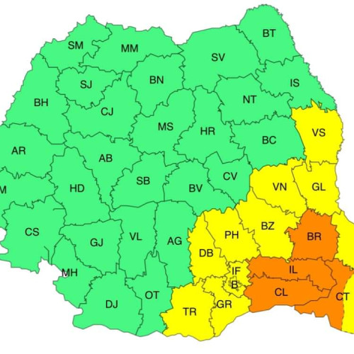 Avertizare meteorologică cod galben și portocaliu în România