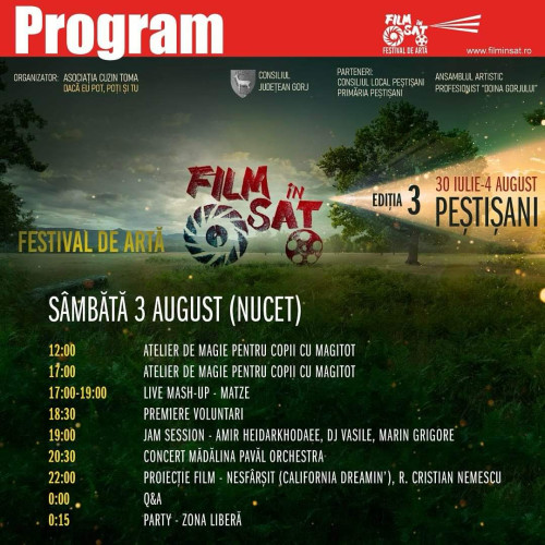 Festivalul &quot;Film în sat&quot; aduce o zi plină de distracție la Peștișani