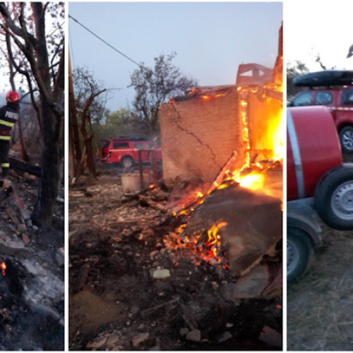 Incendiu de vegetație în comuna Zatreni, județul Vâlcea