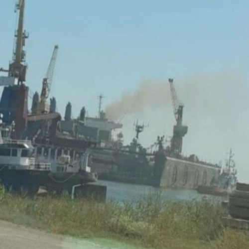 Incendiu devastator la un vapor în Santierul Naval Midia