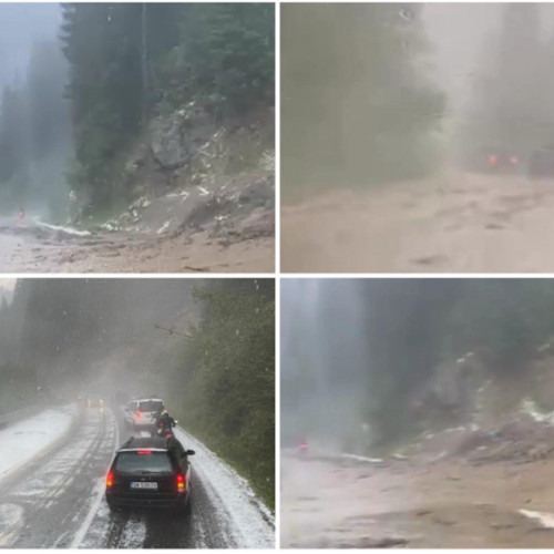 Traficul blocat pe DN 67C Transalpina din cauza aluviunilor