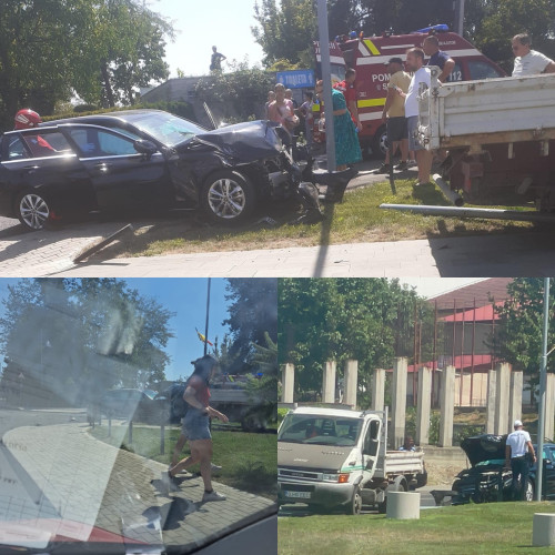 Accident rutier în apropierea Parcului Coloanei fără Sfârșit din Târgu Jiu