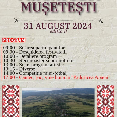 Editia a II-a a Festivalului „Fiii Satului Comunei Musetești” pe 31 august