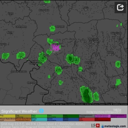 Vreme instabilă și averse de ploaie în județul Gorj