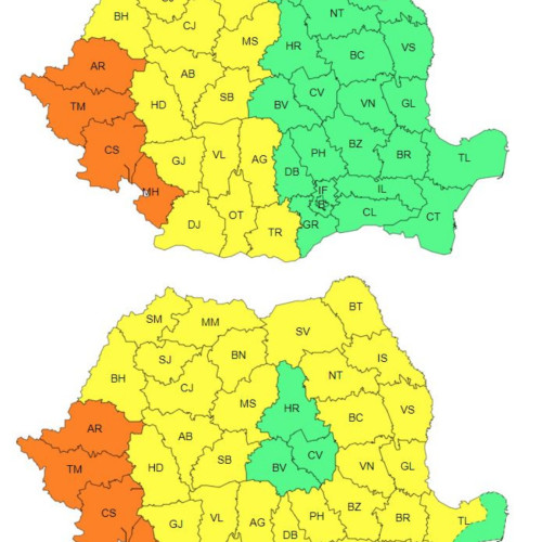 Avertizări meteorologice de caniculă în patru județe