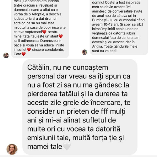 Mesaje emoționante pentru Cătălin Măruță după moartea tatălui său