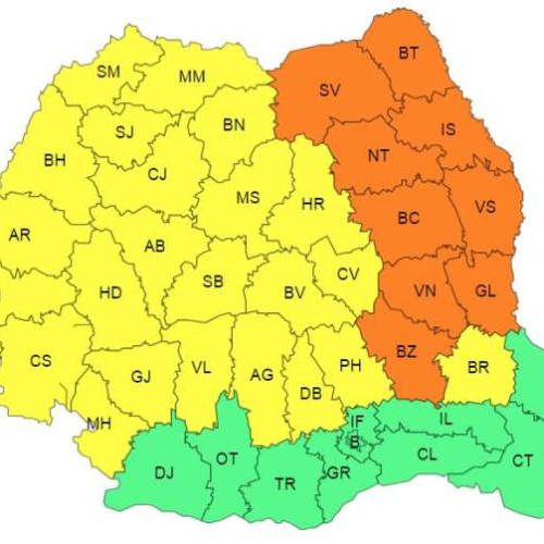 ANM emite avertizări meteo pentru ploi și vijelii în nord-estul țării