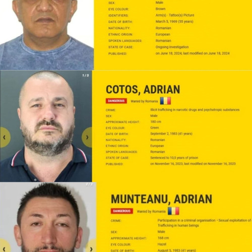 Trei români activați pe lista Europol a infractorilor internaționali periculoși