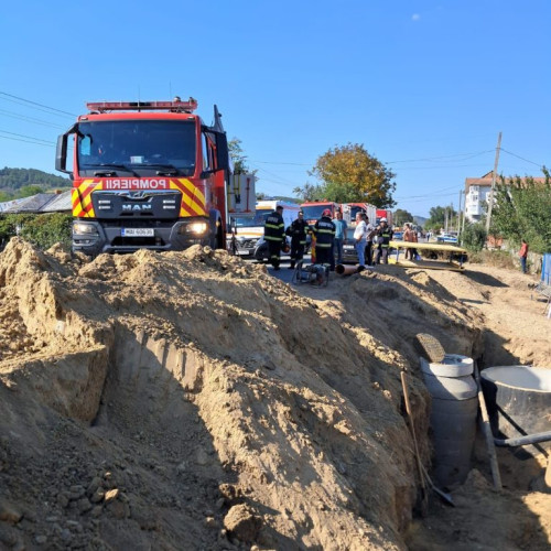 Muncitor prins sub un mal de pământ în Stoina, Gorj