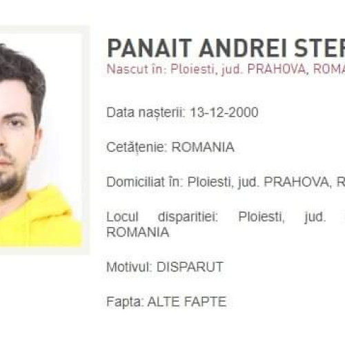 Dispariția unui tânăr de 24 de ani din Ploiești