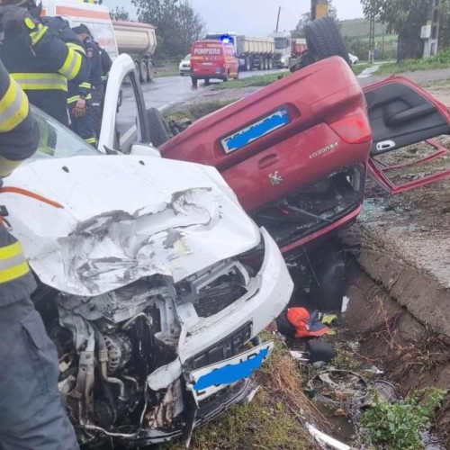 Accident grav pe DN25, în localitatea Independența, județul Galați