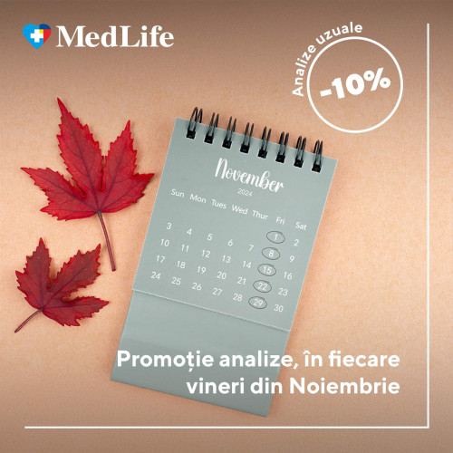 Reducere de 10% la analizele uzuale la MedLife, în fiecare vineri