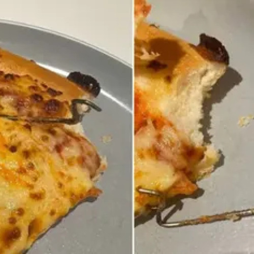 O femeie descoperă o bucată de metal într-o felie de pizza comandată de la Pizza Hut