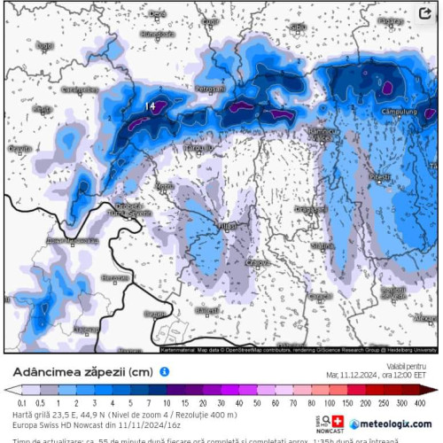 Fulgii de nea ar putea apărea și în zonele joase ale județului Gorj