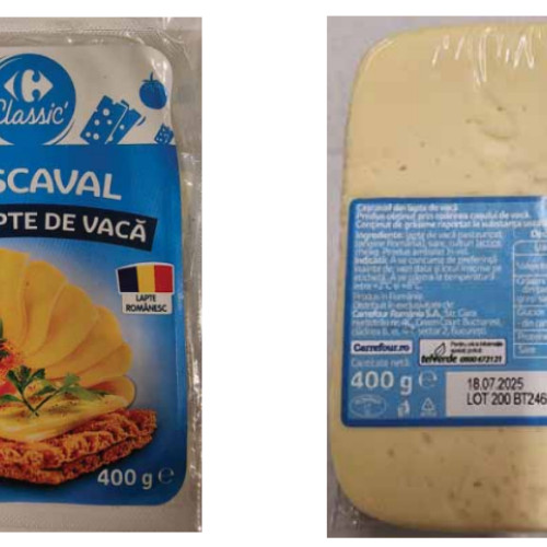 Retragerea unui lot de cascaval din magazinele Carrefour din cauza Listeria monocytogenes