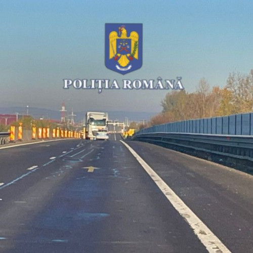 Accident rutier pe autostrada A1: conducător polonez sancționat pentru circulație pe contrasens