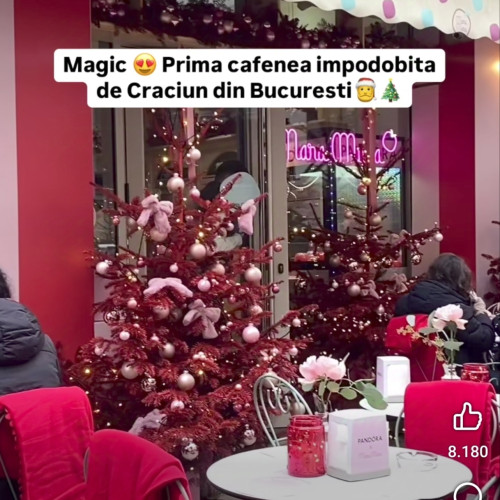 Prima cafenea împodobită de Crăciun din București atrage atenția pe rețelele sociale
