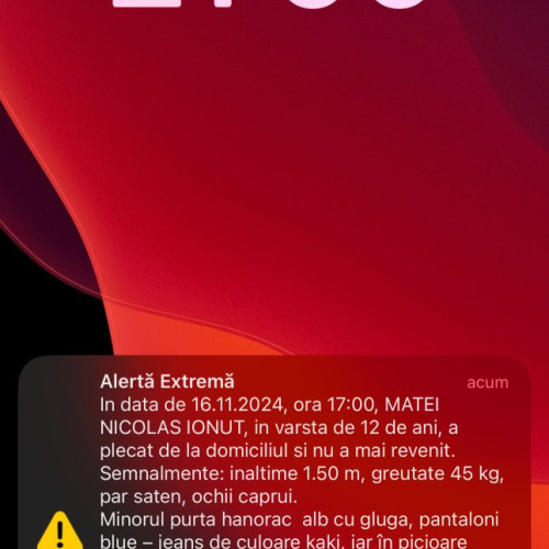 Dispariția unui băiat de 12 ani în Danesti