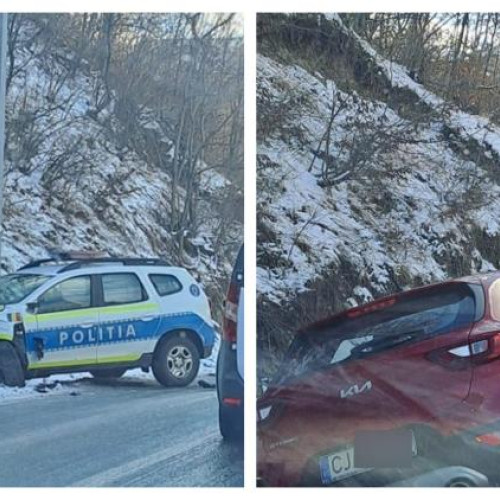 Accident de circulație cu o mașină de poliție pe un drum din Cluj
