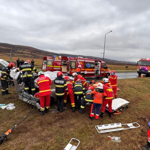 Accident rutier grav la ieșirea din Cugir spre Vinerea