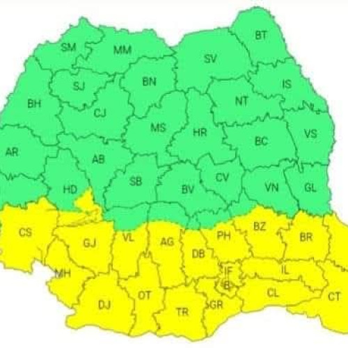 Avertizare meteorologică cod galben pentru temporar intensificări ale vântului