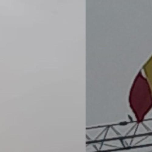 Protest pe macara în București