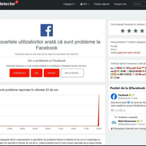 Problemele rețelei Facebook afectează utilizatorii din România