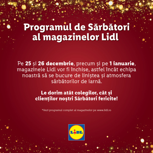 Lidl România oferă angajaților trei zile libere de sărbători