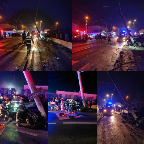 Accident rutier grav în Bărbătești, Târgu Jiu, cu șapte persoane implicate