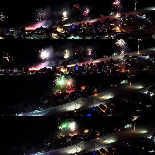 Spectacol de artificii la Ranca, surprins dintr-o nouă perspectivă