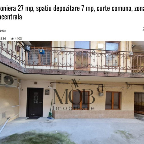 Anunț șocant în Cluj-Napoca: Garsonieră de 27mp scoasă la vânzare cu 229.990 de euro