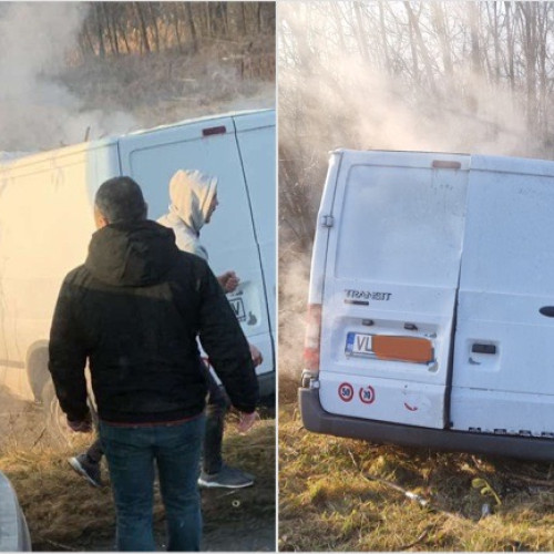 Accident rutier la Mihaesti, urmat de incendiu