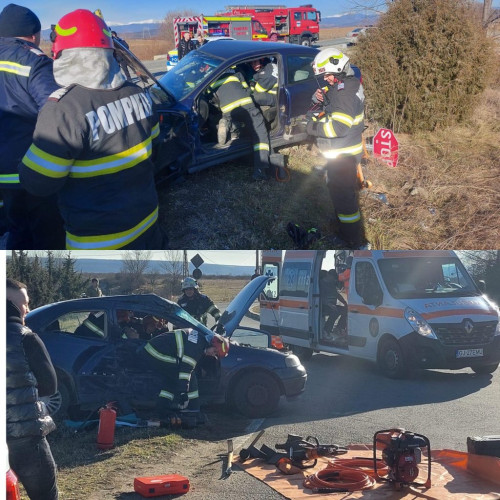 Accident rutier la Scoarta, cu o victimă încarcerată