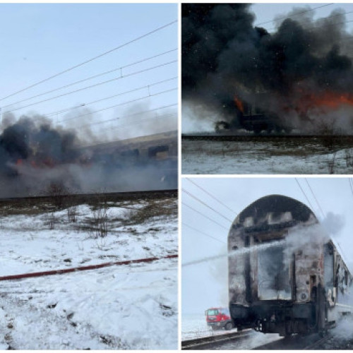 Incendiu la un vagon de tren în județul Olt
