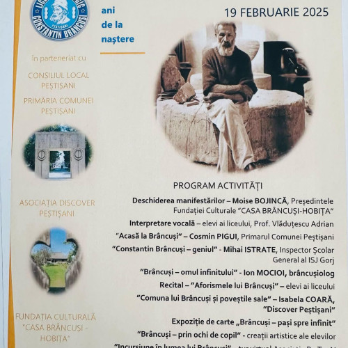 Pestisani sărbătorește Zilele &quot;Constantin Brancusi&quot;