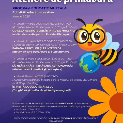 Muzeul Județean Gorj lansează Atelierelor de primăvară