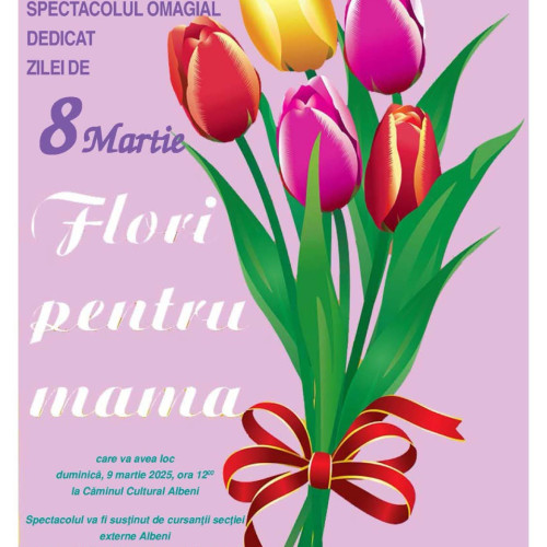 Spectacol folcloric „Flori pentru mama” la Albeni