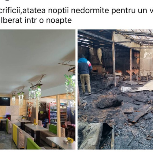 Restaurant distrus de un incendiu devastator în weekend