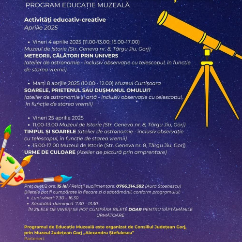Activități educaționale pentru copii, la Muzeul Județean Gorj
