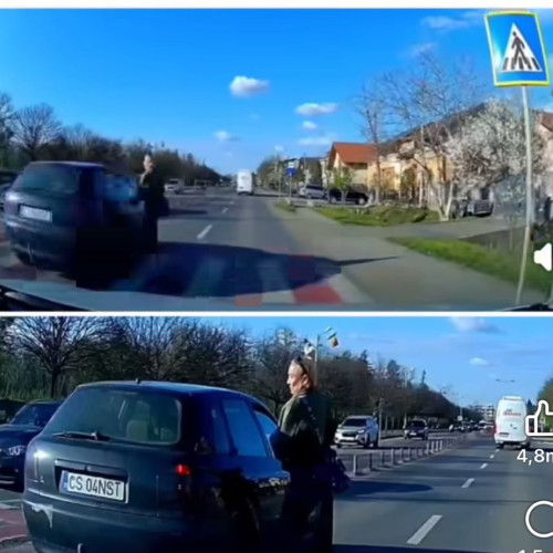 Femeie aproape lovită pe trecerea de pietoni în Giroc