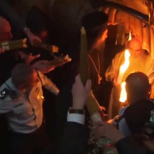 Lumina Sfântă a fost primită la Ierusalim