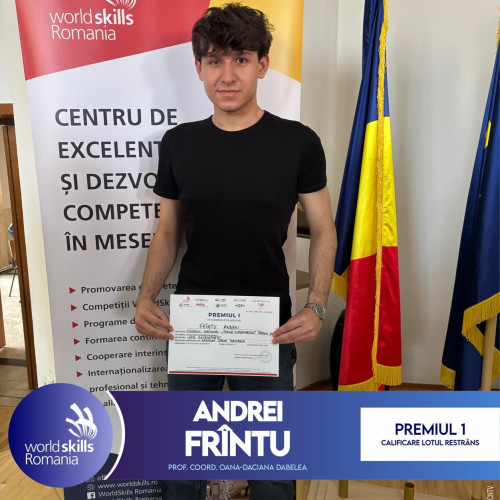Elevul Andrei Frintu din Târgu Jiu câștigă Premiul I la competiția WorldSkills Romania 2025