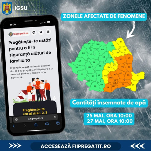 Riscuri de inundații și viituri în România în weekendul următor