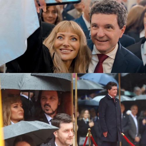 Delia Matache și Răzvan Munteanu la ceremonia de învestire a lui Nicușor Dan