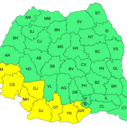 Cod galben de caniculă emis de Administrația Națională de Meteorologie pentru Gorj și alte județe din sudul și sud-vestul țării