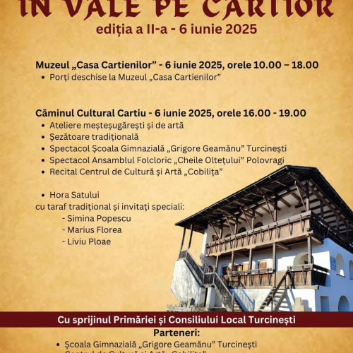 Festivalul folcloric &quot;În Vale pe Cartior&quot; revine la Turcinesti în 2025